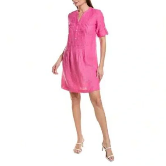 J. McLaughlin | Dresses | Nwt Jmclaughlin Solid Riviera Linen Dress Womens  S Persian Pink 28 | Poshmark